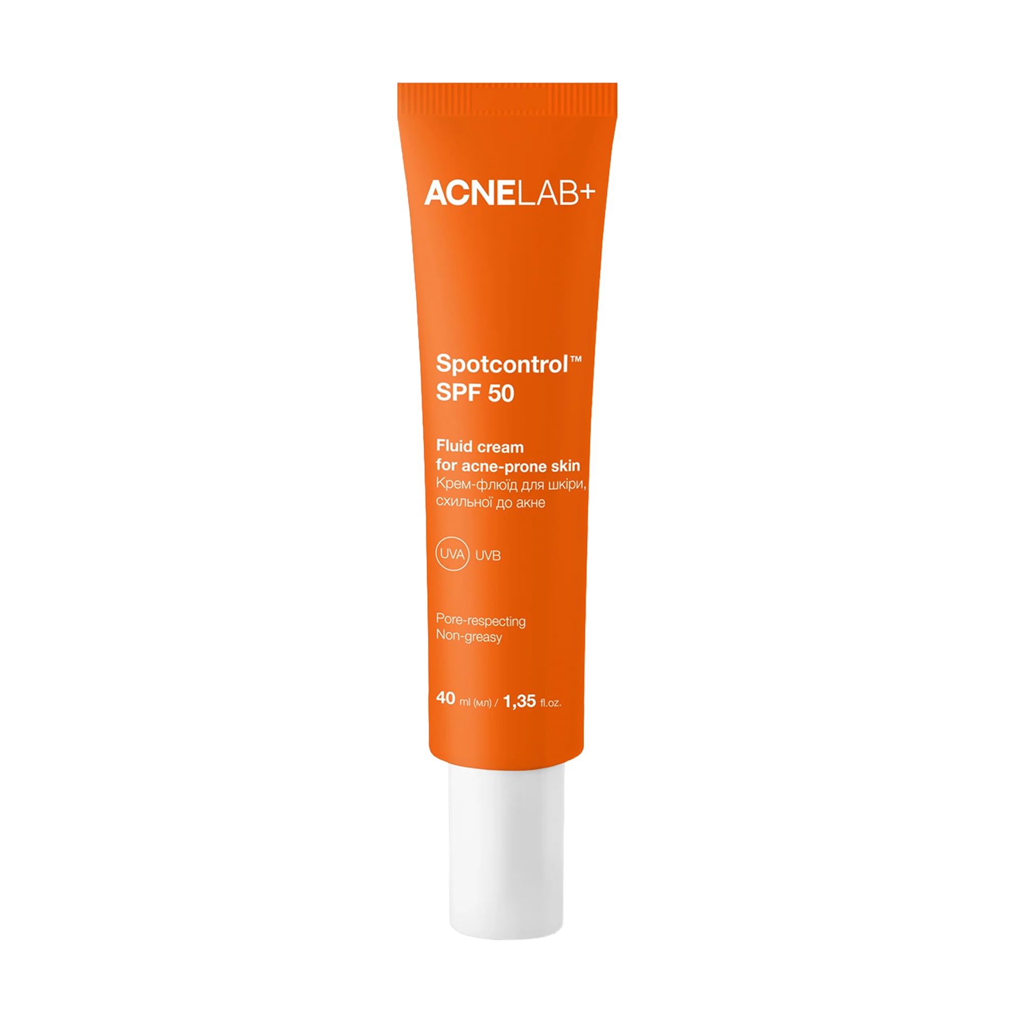 Крем-флюїд для обличчя ACNELAB+ Spotcontrol Fluid Cream For Acne-Prone Skin, SPF 50, для шкіри, схильної до акне, 40 мл